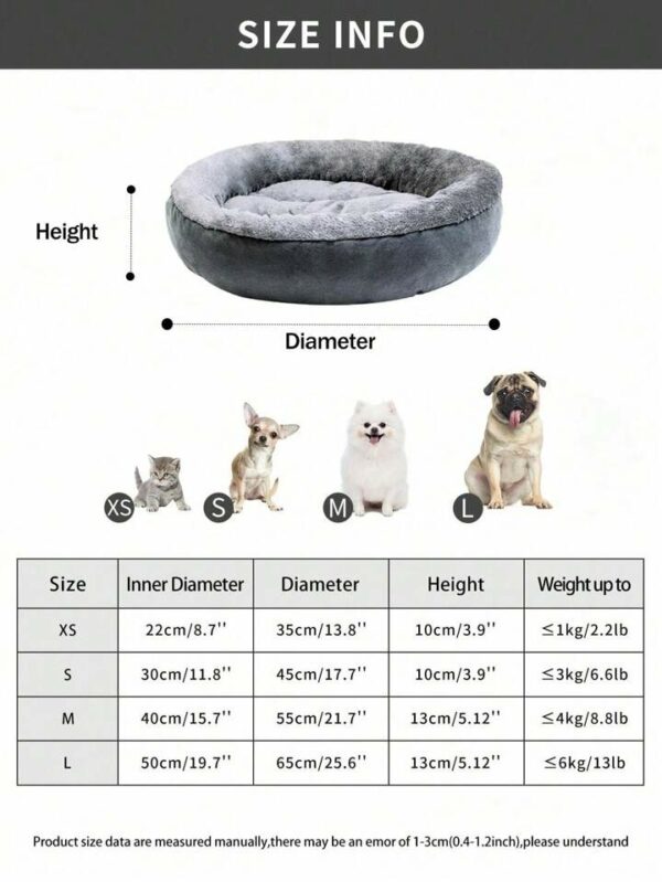 1 Plush Warm And Thickened Circular Pet Nest, Suitable For The Fall And Winter Pet Bed Pet Mat, Suitable For Small And Medium-Sized Dogs And Cats Cat Nest, Doghouse - Image 3