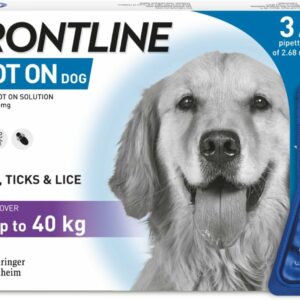 FRONTLINE Spot On Flea & Tick Treatment for Large Dog (20-40kg) 3 Pipettes
