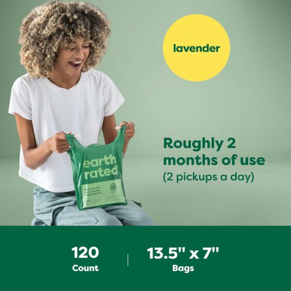 Earth Rated Dog Poo Bags with Handles, Lavender Scented, 120 Bags - Image 2