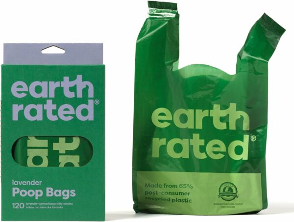 Earth Rated Dog Poo Bags with Handles, Lavender Scented, 120 Bags