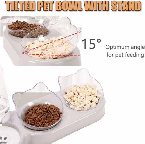 3-In-1 Cat, Dog Food And Water Bowl Set For Small Medium Cats and Dogs - Image 2