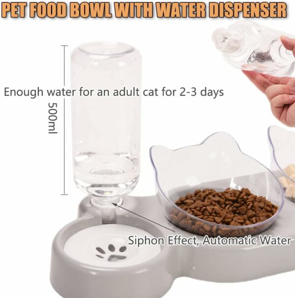 3-In-1 Cat, Dog Food And Water Bowl Set For Small Medium Cats and Dogs - Image 3