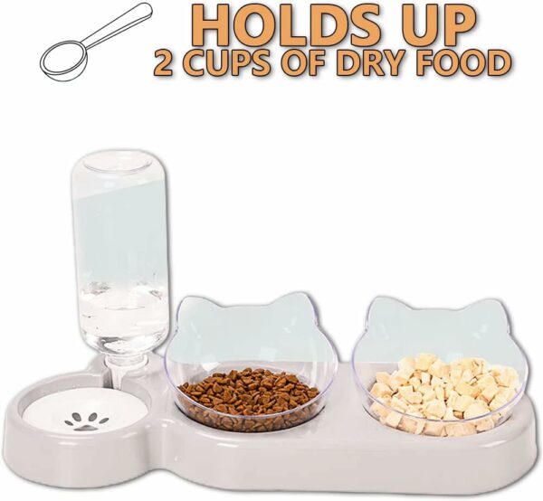 3-In-1 Cat, Dog Food And Water Bowl Set For Small Medium Cats and Dogs - Image 4
